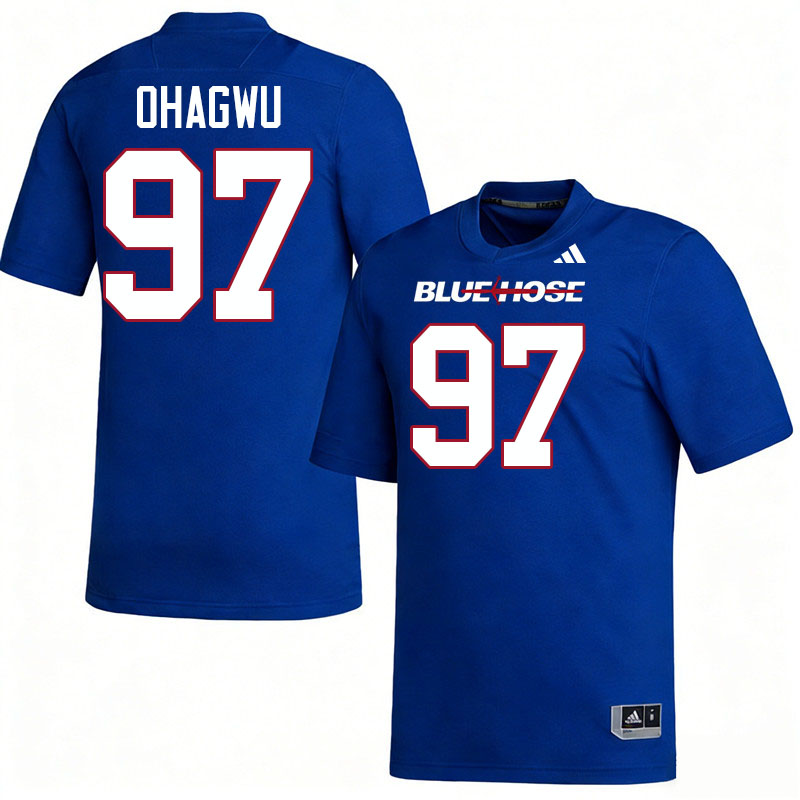 Presbyterian Blue Hose #97 Christian Ohagwu College Football Jerseys,Uniforms-Blue